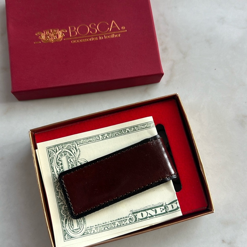 NWT Bosca Leather Money Clip